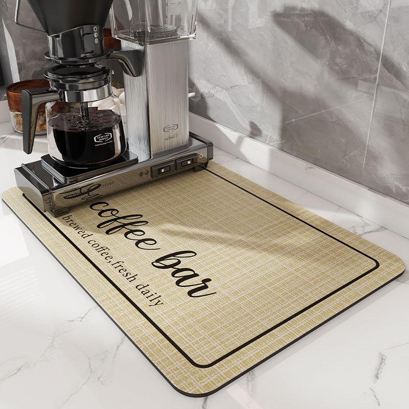 

Коврик для кофемашины, не требующий чистки, противообрастающая технология, кожаная подушка для контроля воды, кофейная чашка, впитывающая воду 20x30cm света кофе