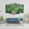 Five Piece Picture Canvas Print Rainforest Waterfall