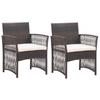 Day and Night - Day and Night Garden Armchairs with Cushions 2 Units Brown Synthetic Rattan