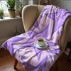 Lavender Cyan Star Cartoon Anime Print Flannel Blanket Soft Warm Throw for Kids Bedroom Sofa Christmas Office Car