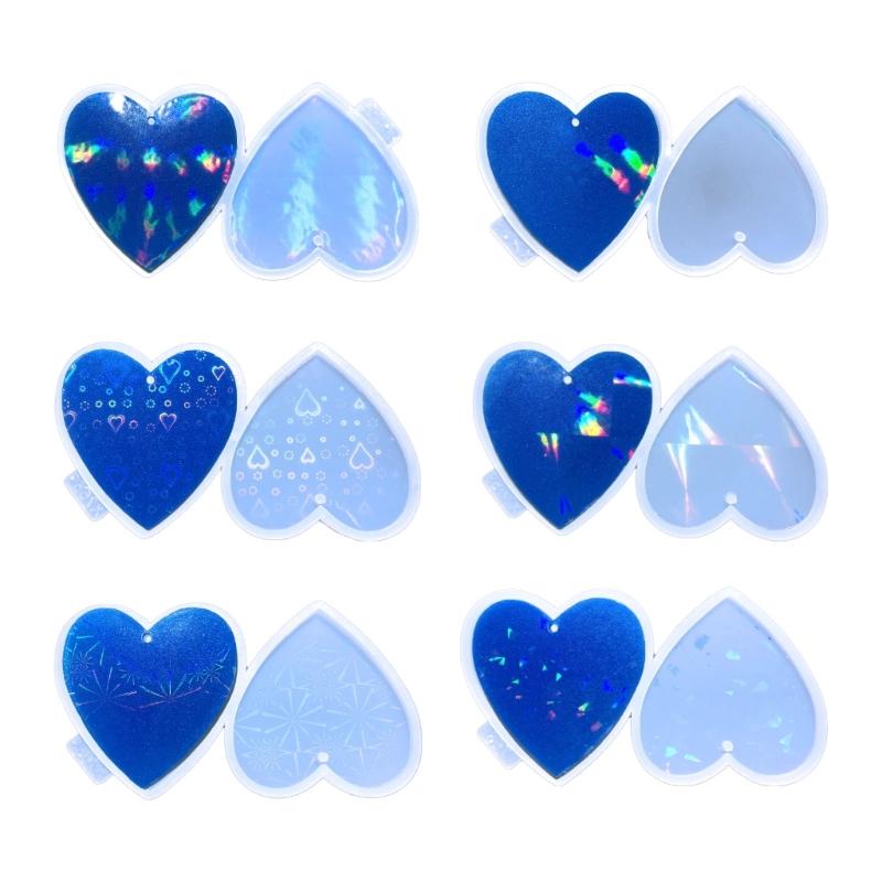 Shiny Light and Shadow Ornaments Silicone Epoxy Keychain Mold DIY Earrings Pendant Jewelry for Valentine Gift Crafts