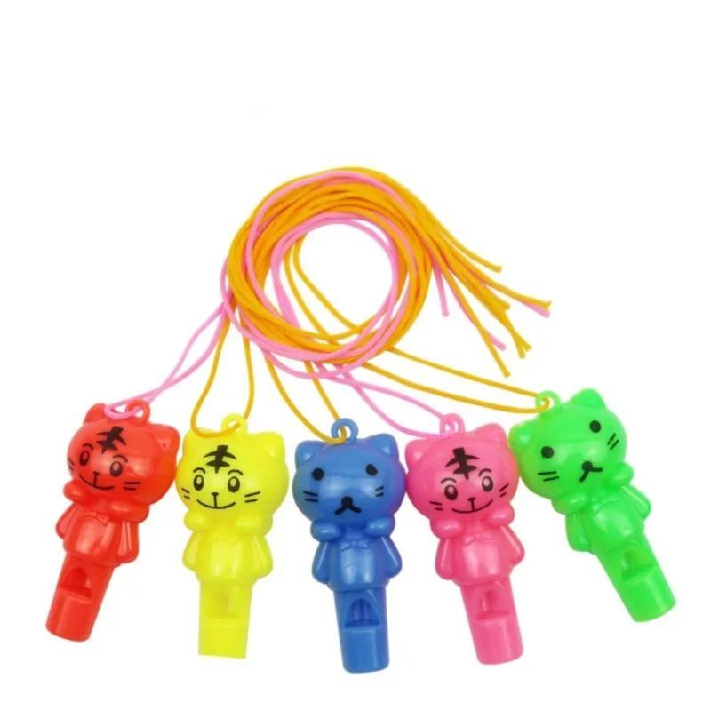 10PCS Random Style Cute Animal Cat Plastic Whistle Referee Sport Cheerleading Toys And Kids Children Birthday Party Favors Gifts
