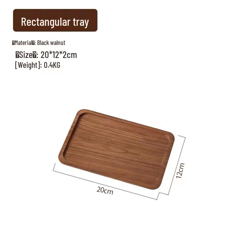 Japanese Style Black Walnut Serving Tray 20x12x2cm