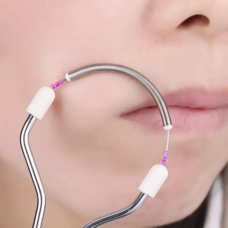 1/2PCS Women's Facial Hair Remover Tool for Upper Lip Chin Face Neck - Efficient Unwanted Hair Removal Spring Device