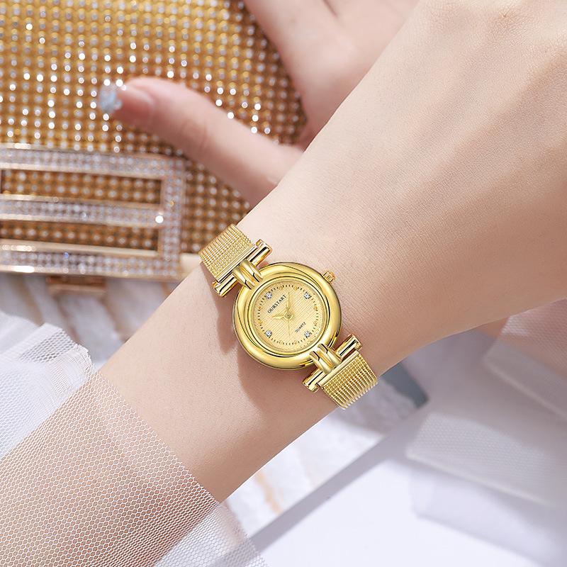 Ladies Watch Minimalist Temperament Mesh Belt Quartz Wristwatch
