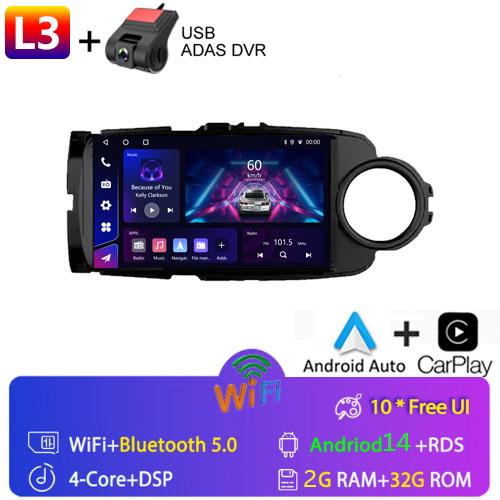 Android 13 Car Radio Multimedia Player For Toyota Yaris 2012 - 2017 RHD/LHD Android Auto Navigation GPS Autoradio Carplay WIFI