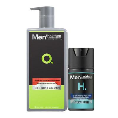 Mentholatum Men's Refreshing Shower Gel & Replenishing Lotion Set