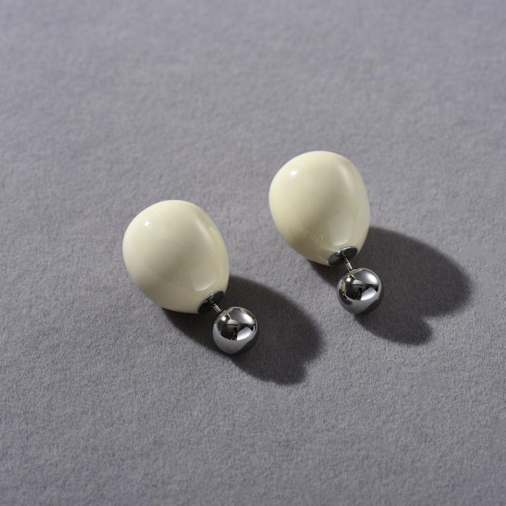 Premium Metal Copper Platinum Plated Small Light Bulb Drop Glaze S925 Silver Needle Earrings Niche Simple Personality Unique Earrings Women