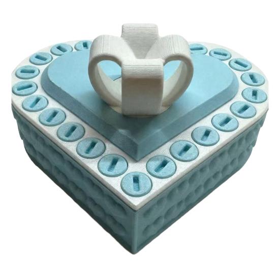 

Love Heart Annoying Gift Box with Screws 3D Printed Christmas Puzzle Present Box Prank Case Home Office Desktop Decoration Ornament Joke Gag Gift 8 cm белый/светло-синий