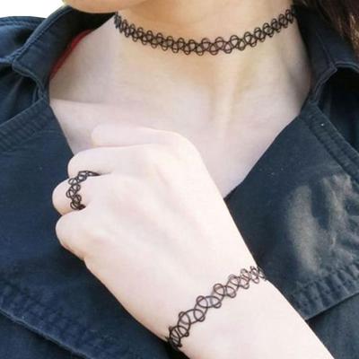 Conjunto de 3 peças de colar gargantilha anel pulseira