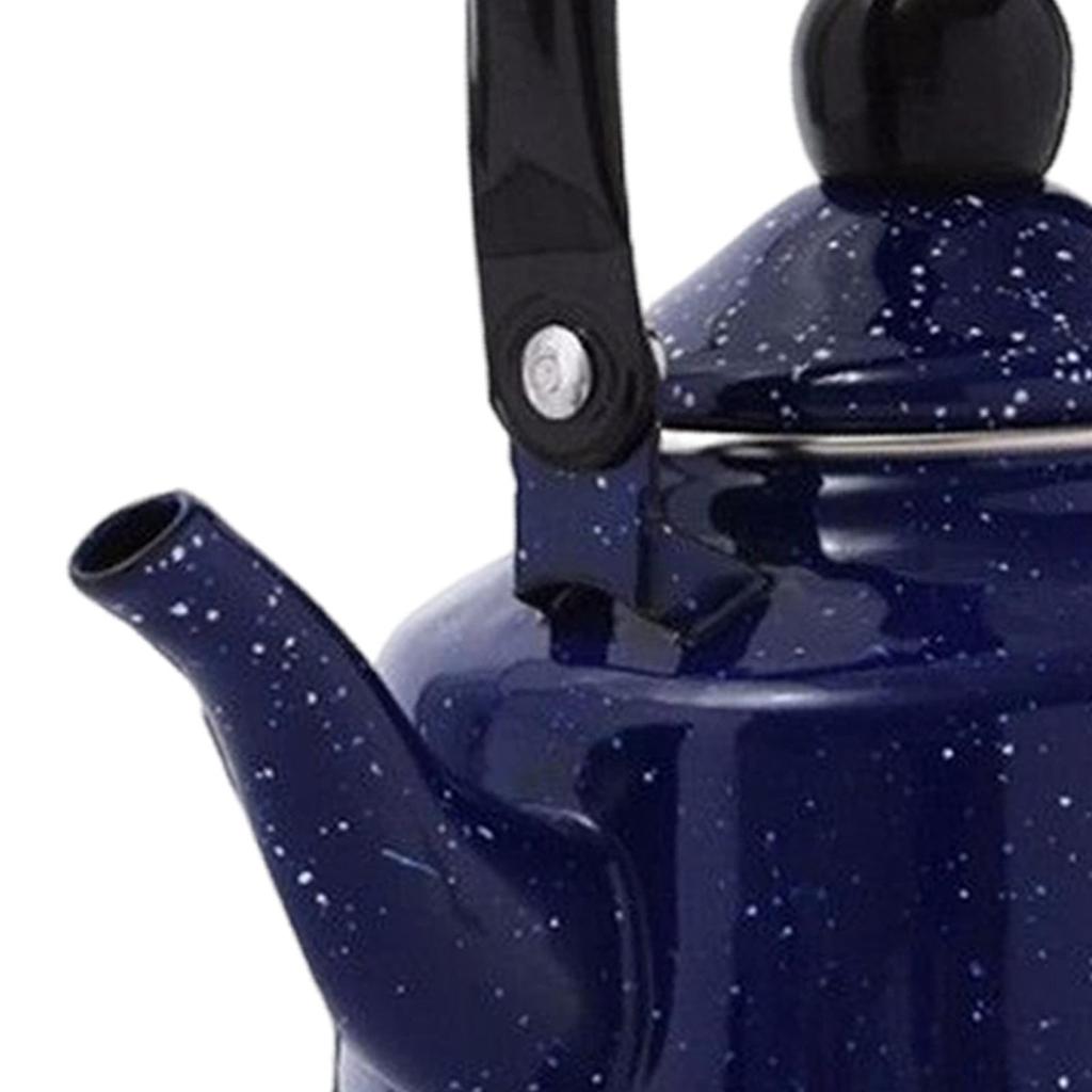 Household Enamel Teapot 1.7L Hiking Teapot Compatible Tableware Teapot Tableware Teapot for Home Halogen Stove Induction Cooker