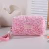 Leopard Print Plush Makeup Handbag: Stylish, Portable, High-Value Travel Zipper Bag