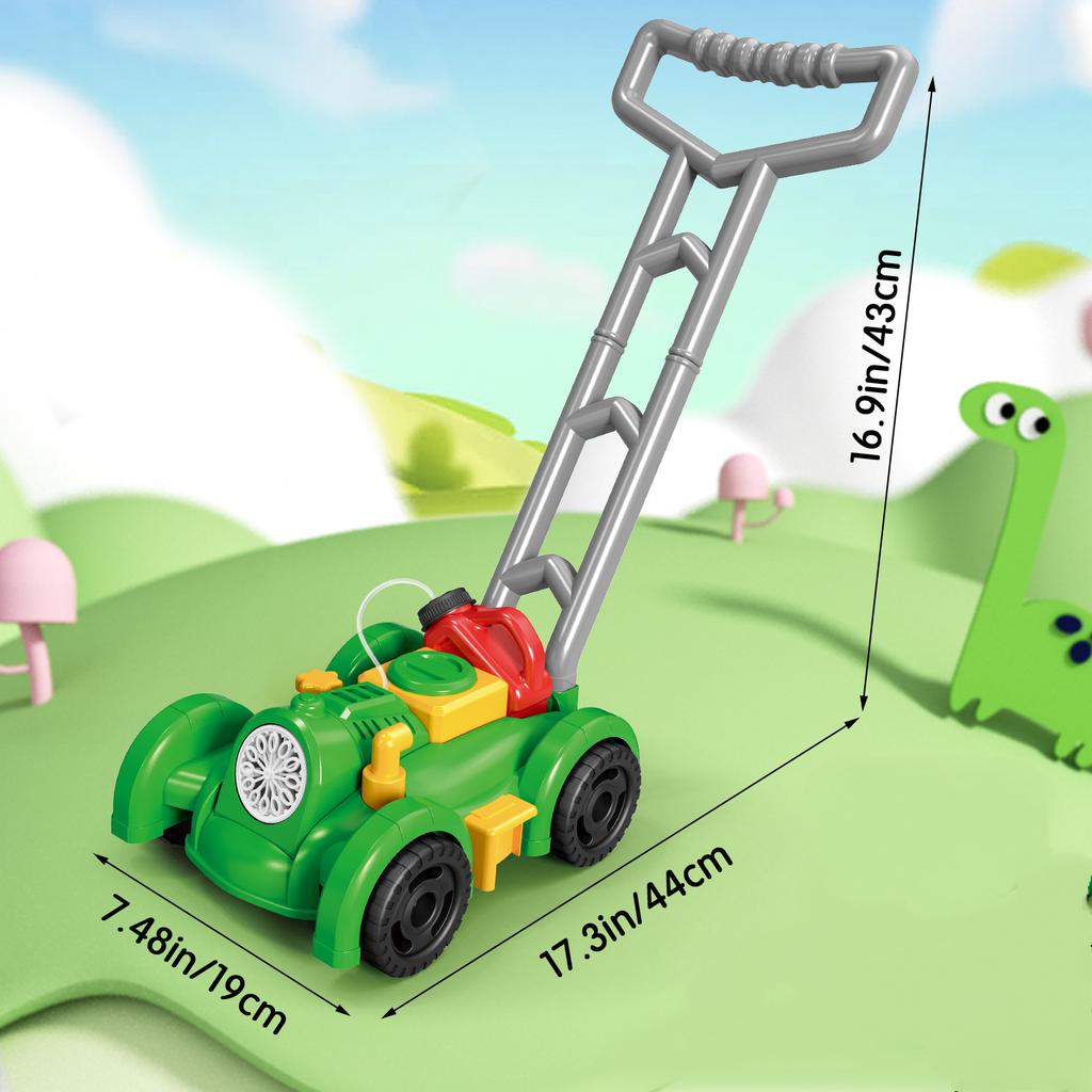 12 Holes Lawn Mower Automatic Bubble Machine Cart Lights Hand Trolley Soap Bubble Blowing Outdoor Kids Toys Walker Game Gifts
