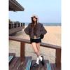 Women's Gray Baseball Jacket - New Arrival Autumn 2025