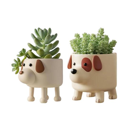 Puppy Flower Pot Cute Ceramic Plant Pot Desktop Decorative Dog Planter