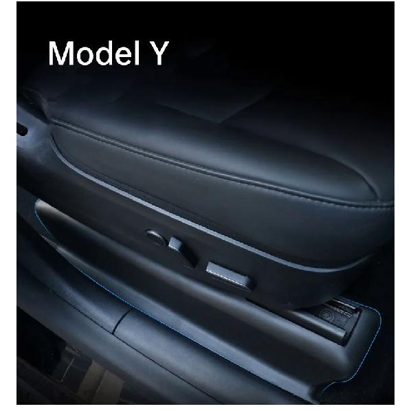 

For Tesla Model Y Seat Slider Rail Bottom Flocking Cover Seat Carpet Foot Protector Anti-kick Dustproof Guard Soft TPE