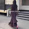 European-American Bell Sleeve Printed Evening Dress - Sexy, Stylish French Style Women's Clothing.