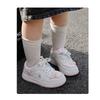 Girls Chunky Sneakers With Floral Print PU Leather Casual Shoes Kids Ages 4-12 Rubber Sole