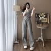 Women's Summer Casual Two-Piece Set: Stylish Korean Short Sleeve Top & Wide Leg Pants