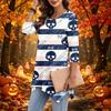 Women's Casual Halloween Print Top, Loose Fit Three-Quarter Sleeve