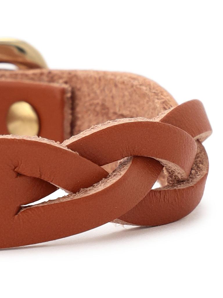 Genuine Brown [IL BISONTE] Bracelet, Leather, Leather, Cowhide, Women's, Men's, Unisex, Tanned,