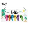 Tropical Beach House Ornament Summer Wood Sign for Front Door, Hanging Welcome Refreshing Entryway Sign, Rustic Wooden Door Hanger Home Porch