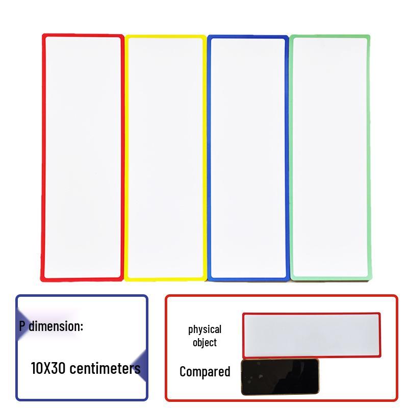 Erasable Magnetic Whiteboard Name Tag – Reusable Write-on Sticker for Fridge or Blackboard.