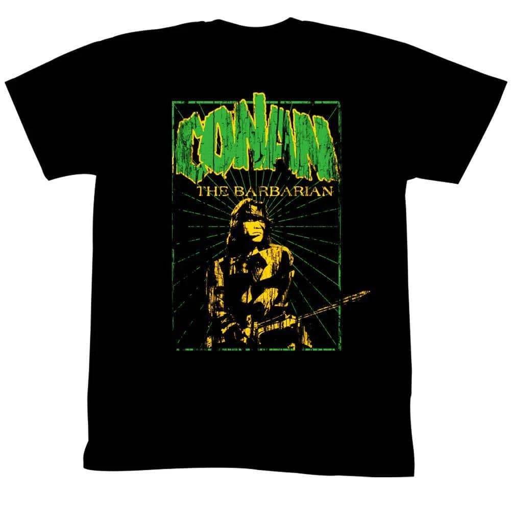 Conan the Barbarian Scratched Movie Poster Men s T Shirt Arnie Schwarzenegger XXL