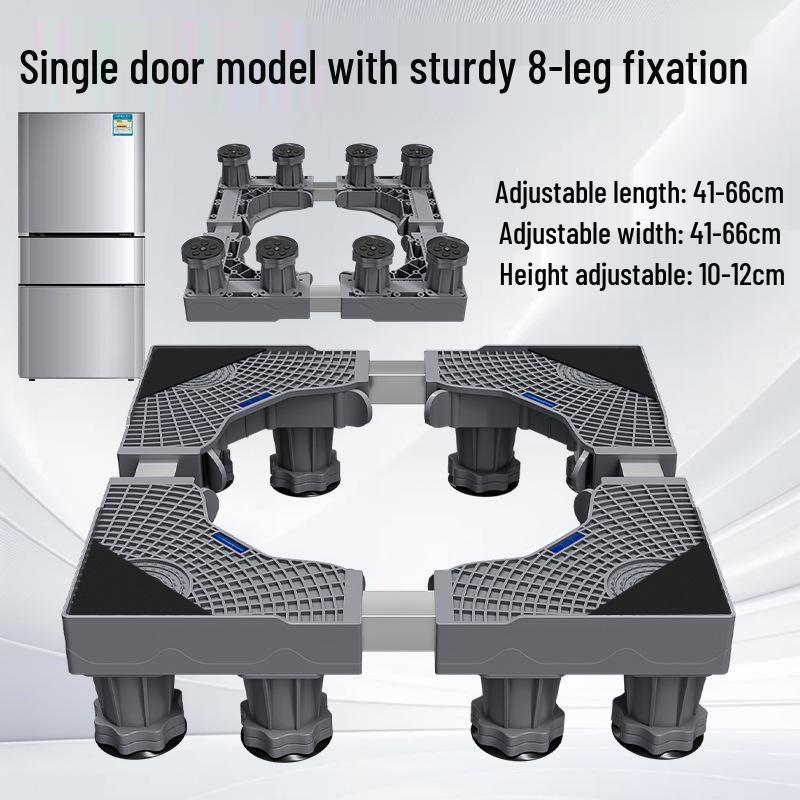 Adjustable Appliance Base Stand: Mobile, Ventilated, Moisture-Proof Refrigerator & Washer Rack
