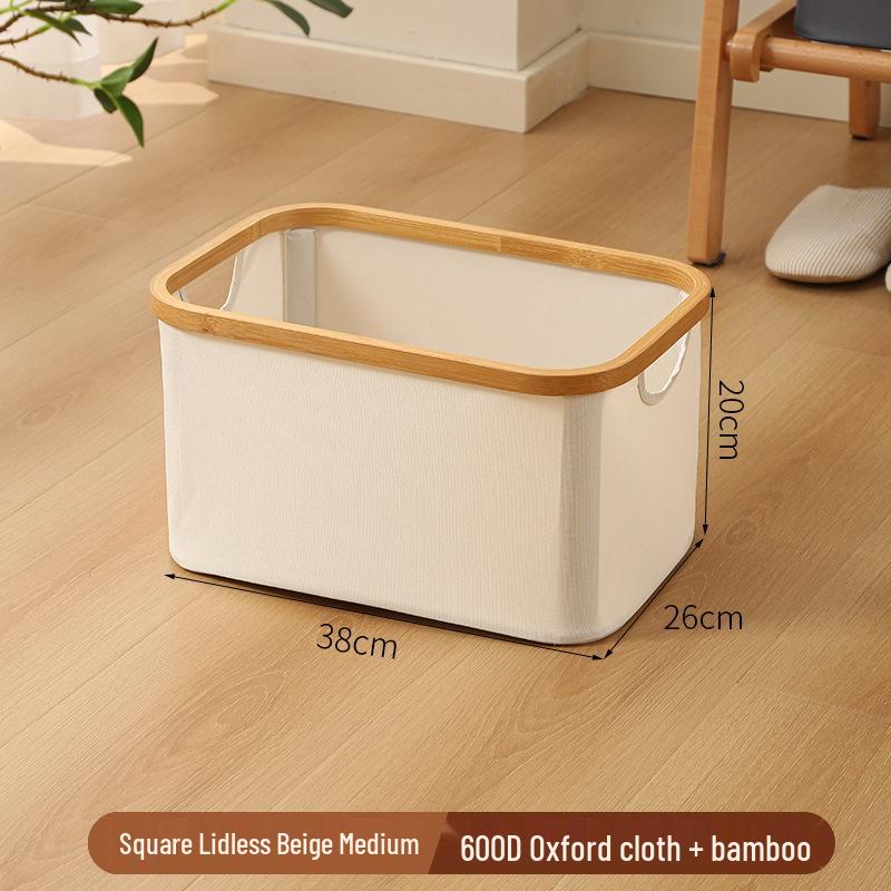 Foldable Large Desktop Storage Basket with Lid for Bedroom - Laundry, Toys, and Clothes Organizer