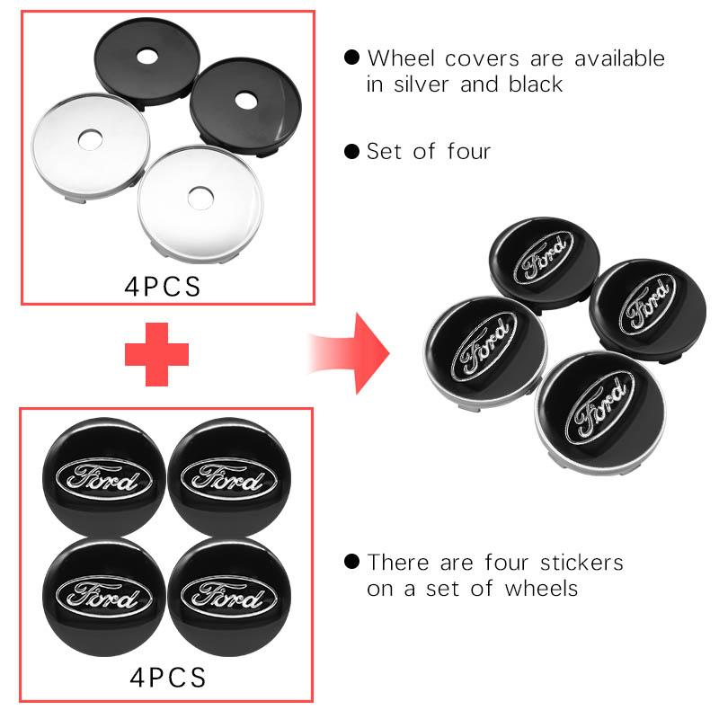 4pcs 56/60MM Wheel Center Caps Hub Car Rims Dust-proof Cover Hubcaps for Ford Focus 2 3 4 MK2 MK3 MK5 Fiesta MK7 Mondeo Fusion CQSUV1