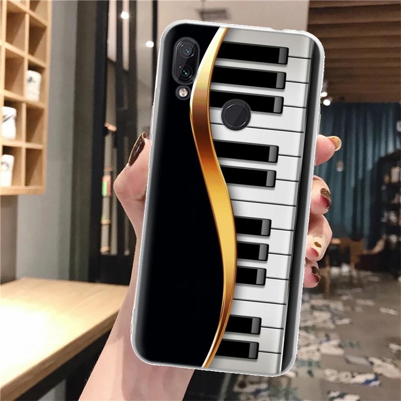 Music Piano Keyboard Silicon Phone Case For Xiaomi Redmi Note 10 9S 9 8T 8 Pro 7 5 9T Mi 12T 11T 10T 12 11 Lite 11i A3 Cover
