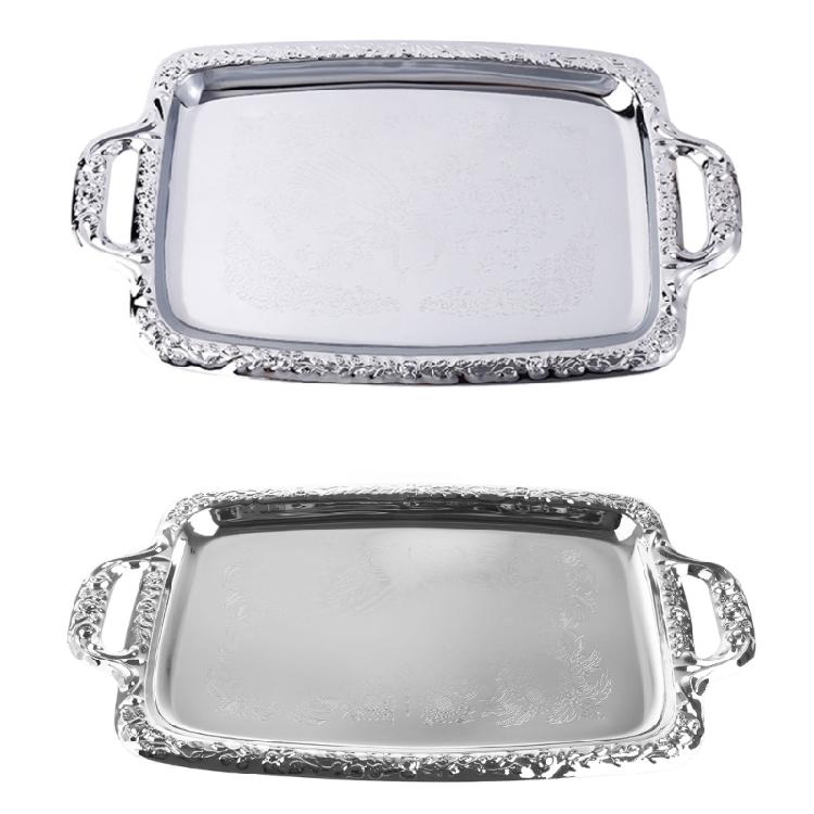 Metal Rectangle Fruit Sugar Trays KTV Hotel Plate Basket Wedding Party Tray Dish