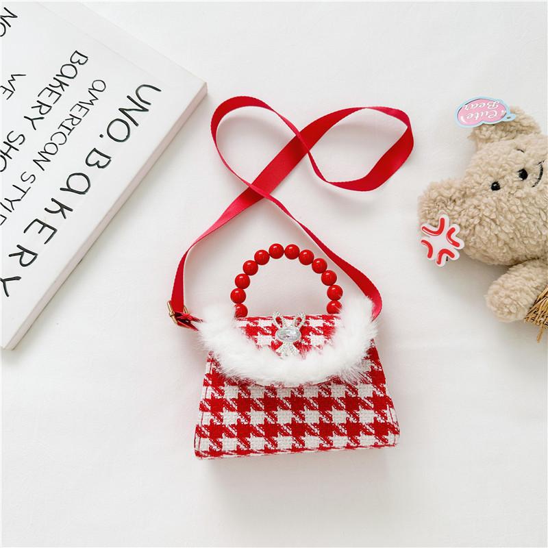 Adorable Red Princess Bag For Girls Featuring Fun Plaid Bow Design Perfect For Preschool