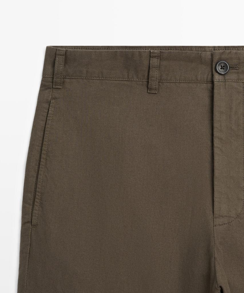 Masimodutti Linen Cotton Straight Fit Pants