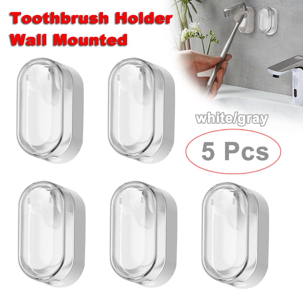5 Pcs Toothbrush Holder Wall Mounted Protect Toothbrush Hygiene, Toothbrush Covers Head Cap for All Toothbrushes