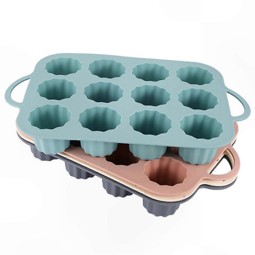 Nonstick Silicone 12-Cup Muffin Mold with Handles for Cupcakes and Desserts