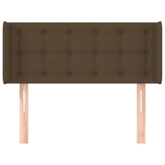 VidaXL Tête de lit avec oreilles Marron Foncé 83x16x78-88 cm Tissu3119179