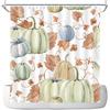 Fall Watercolor Pumpkin Autumn Shower Curtain for Bathroom Floral Happy Thanksgiving Bumper Harvest Poliester Fabric Decoration Water Proof with