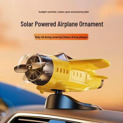 Adorno de Salpicadero de Avión Giratorio con Energía Solar