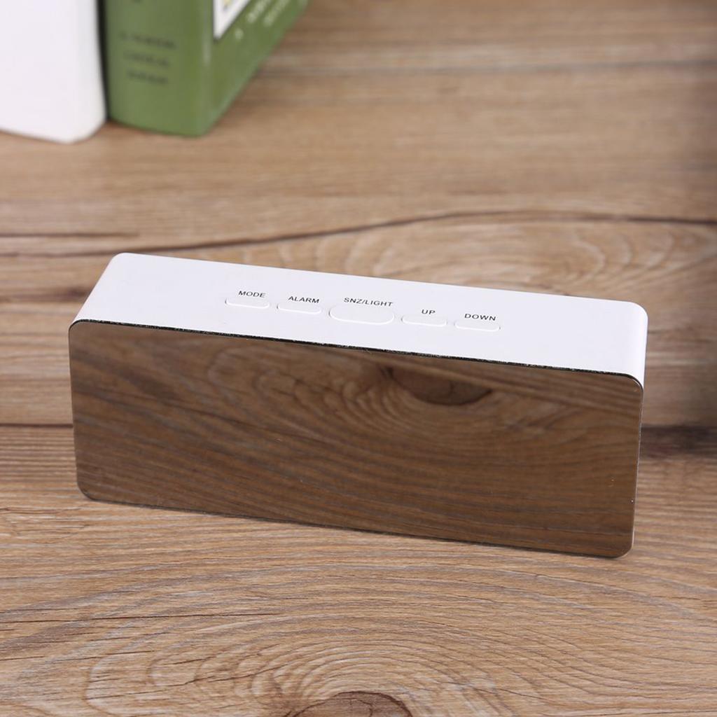 Multi function LED Digital Cosmetic Mirror Alarm Clock Gift Rectangle