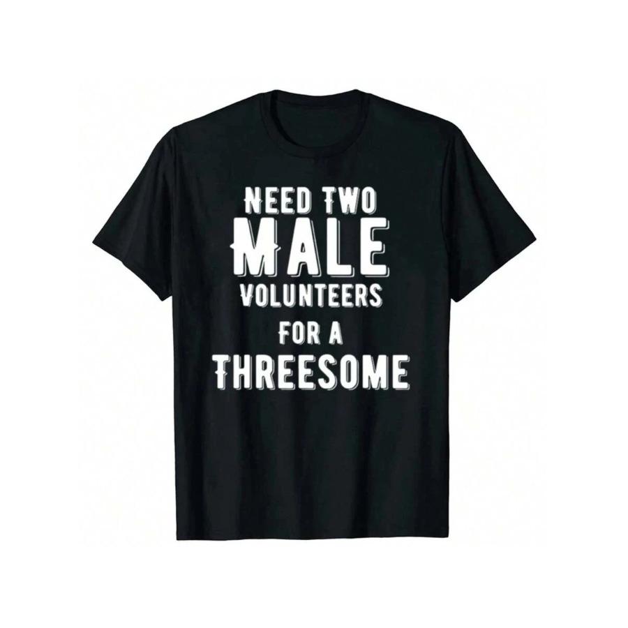 

Funny Two Males For A Threesome Single Woman Dirty Humor T-Shirts Men Fashion Casual Tshirt 100% Cotton Loose Oversized T Shi... 5XL різнокольоровий