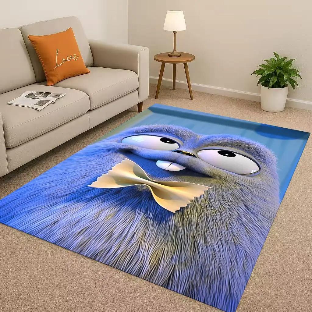 3D Kawaii Grizzy and The Lemmings Cartoon Living Room Non-Slip Area Rug Carpet for Bedroom Playroom Sofa,Home Doormat Gift Kid