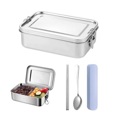 Kasanidika 304 Stainless Steel 850ml Bento Large Fresh Lunch Stainless Steel Rectangular Kimchi Food Storage Container for Kids or Adults Box,