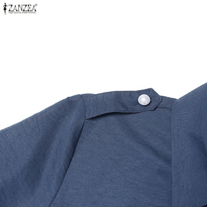 ZANZEA Women Classic Short Sleeve Blouse and Pants Casual Two Piece Suit Sets