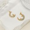2 PCs Brass Galaxy Charms 18K Gold Plated Enamel Half Moon Pendants For DIY Neckalce Bracelet Jewelry Making 22mm x 17mm