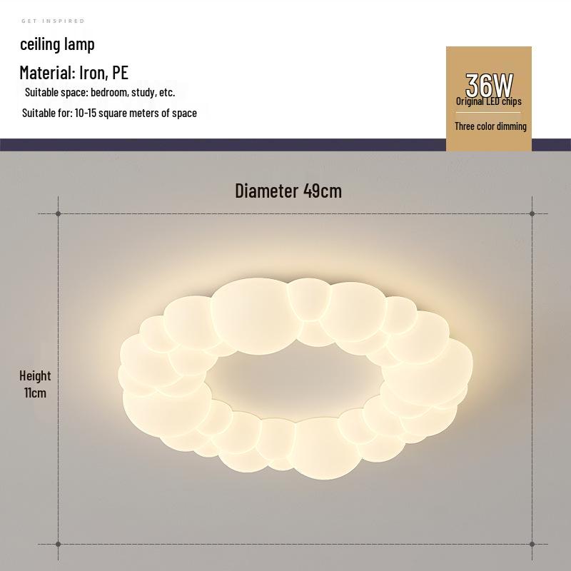 Nordic Modern Minimalist Cream Bubble Ceiling Light for Master Bedroom