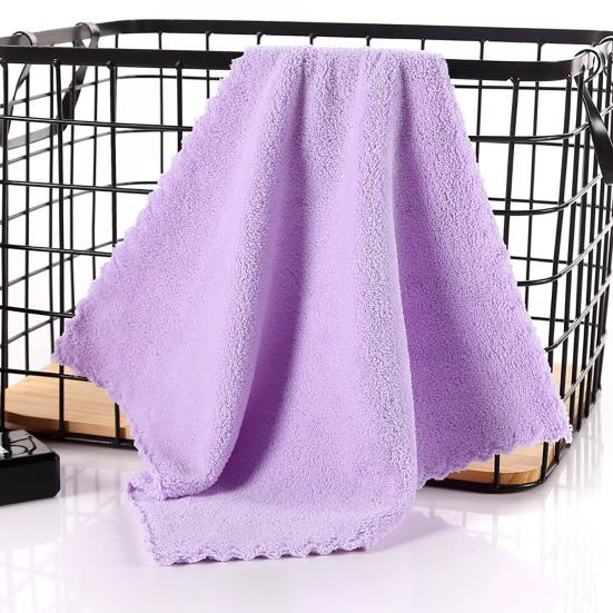 2ks Jednobarevné jednobarevné ručníky z korálového rouna s pohlcováním vody pro novorozence