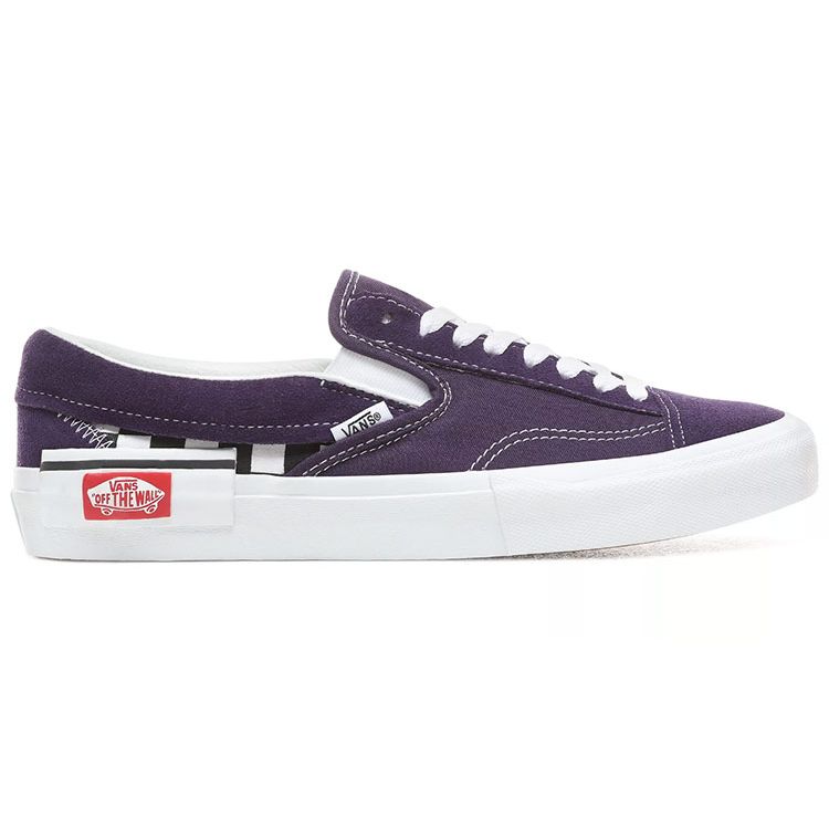Vans Sneakers Slip-On CAP a Scacchi Mysterioso Unisex Viola Bianco VN0A3WM5VO3