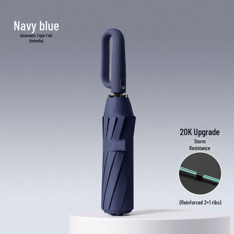 Automatic Large Windproof Umbrella - Dual-Use, Reinforced, Sun Protection & Folding Design